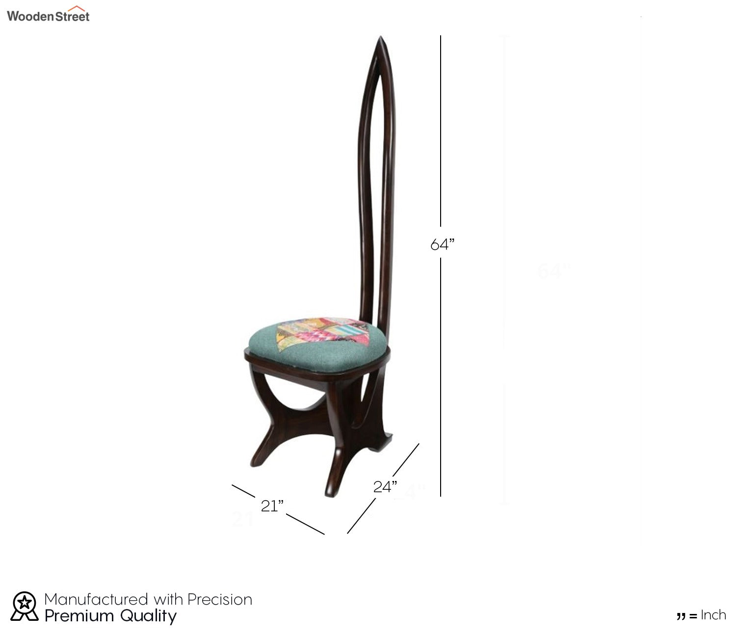 Helena Lobby Chair with Stylish Backrest in Walnut Finish