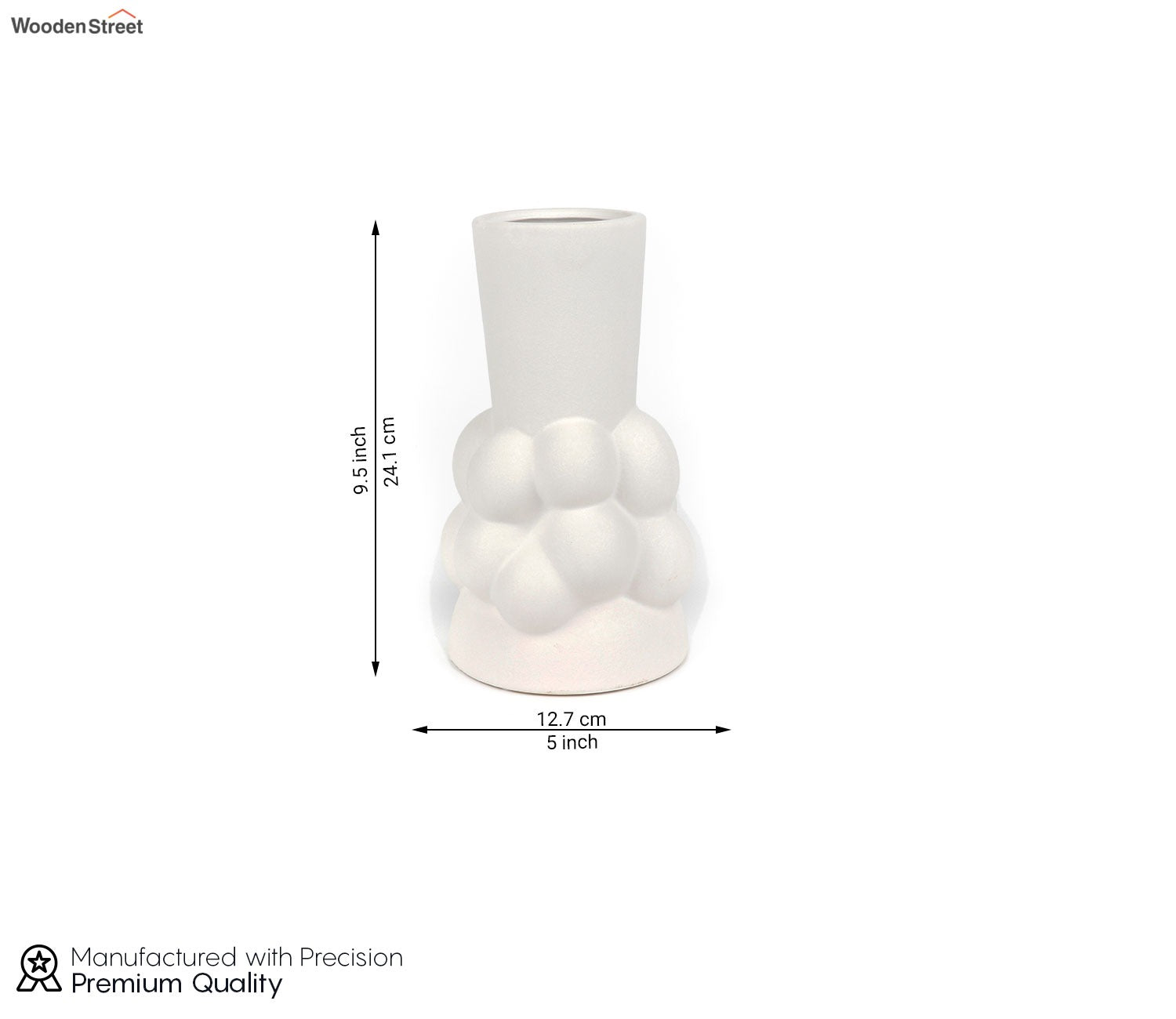 Artistic Beauty White Ceramic Vase