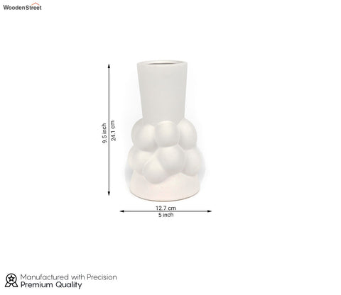 Artistic Beauty White Ceramic Vase