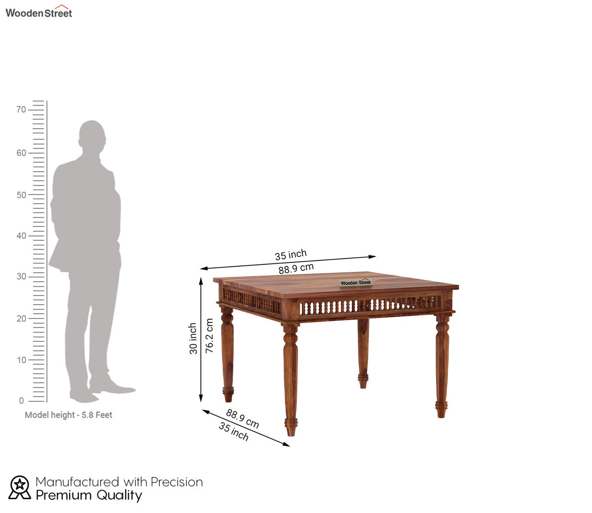 Alanis 4 Seater Dining Set (Honey Finish)