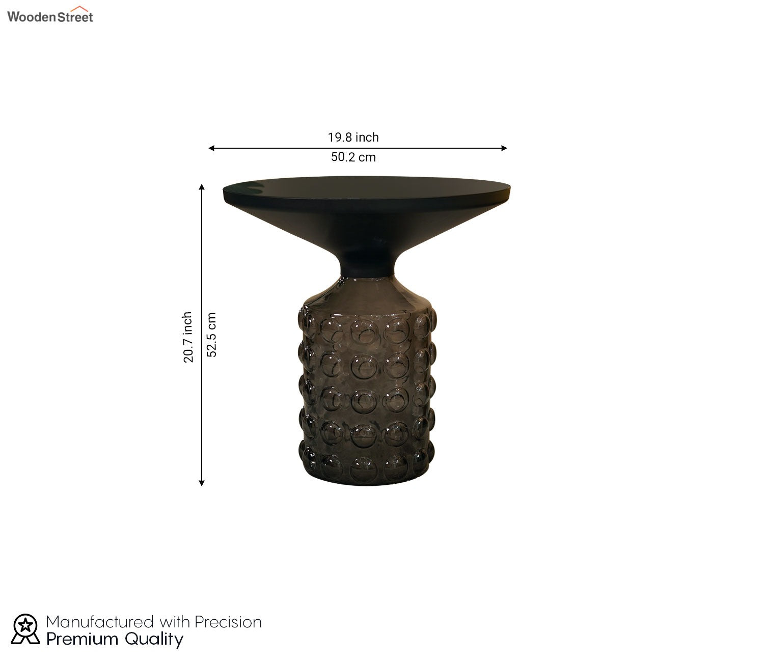 Suzzie Glass Round Coffee and Centre Table (Black)