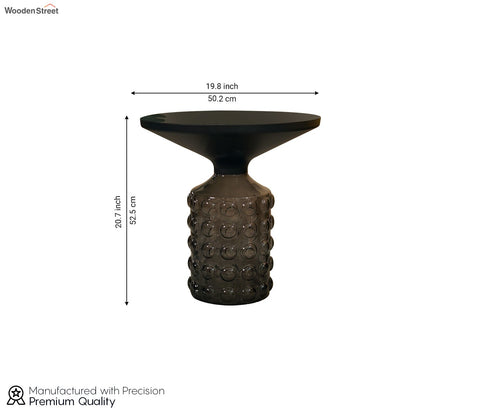 Suzzie Glass Round Coffee and Centre Table (Black)