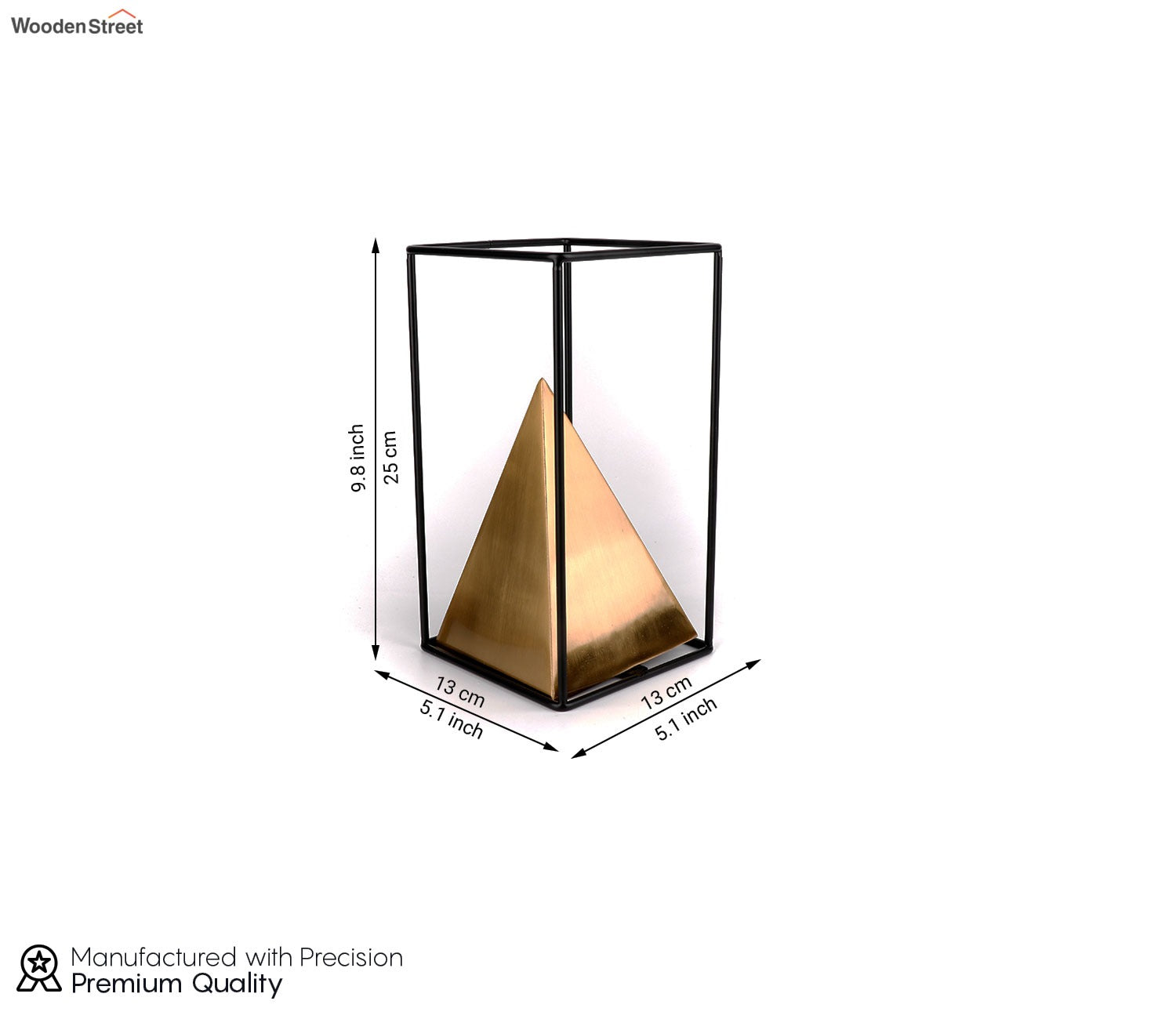 Golden Iron Pyramids Table Decor (Gold, M)