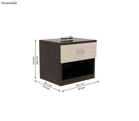 Drewno Bedside Table (Flowery Wenge Finish)