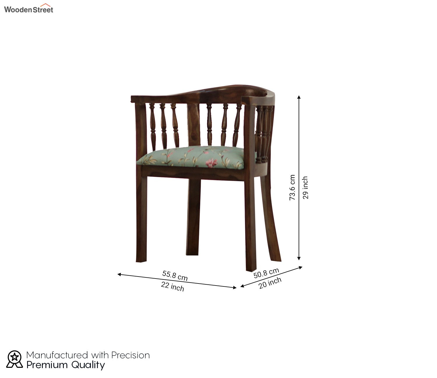 Coco Arm Chair (Cotton, Walnut Bubble Robins)