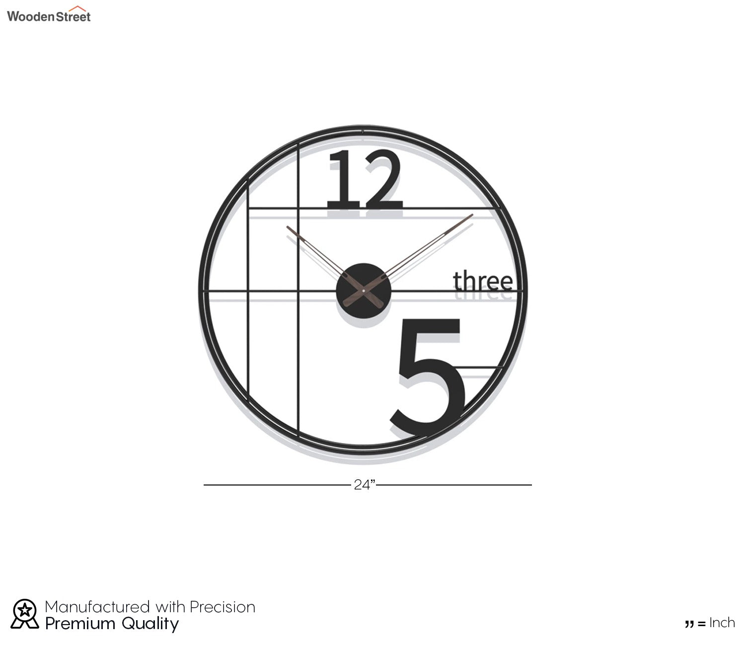 Black Analog Iron Wall Clock