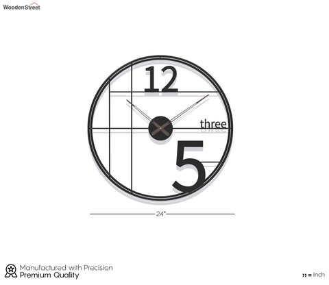 Black Analog Iron Wall Clock