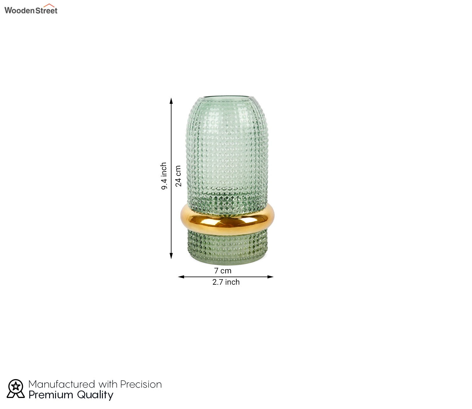 Bloom Box Glass Vase (Green, L)