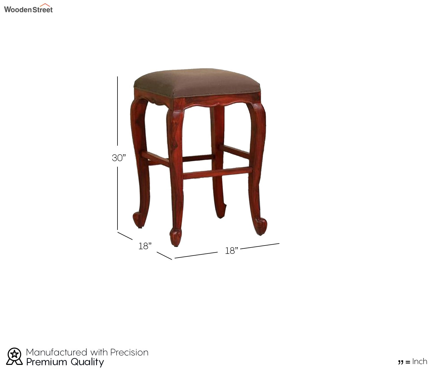 Logan Brown Solid Wood Bar Stool In Honey Oak Finish