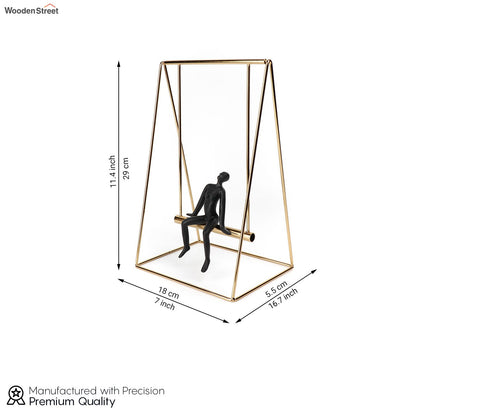 Human on a Golden Swing Figurine (S, Black)