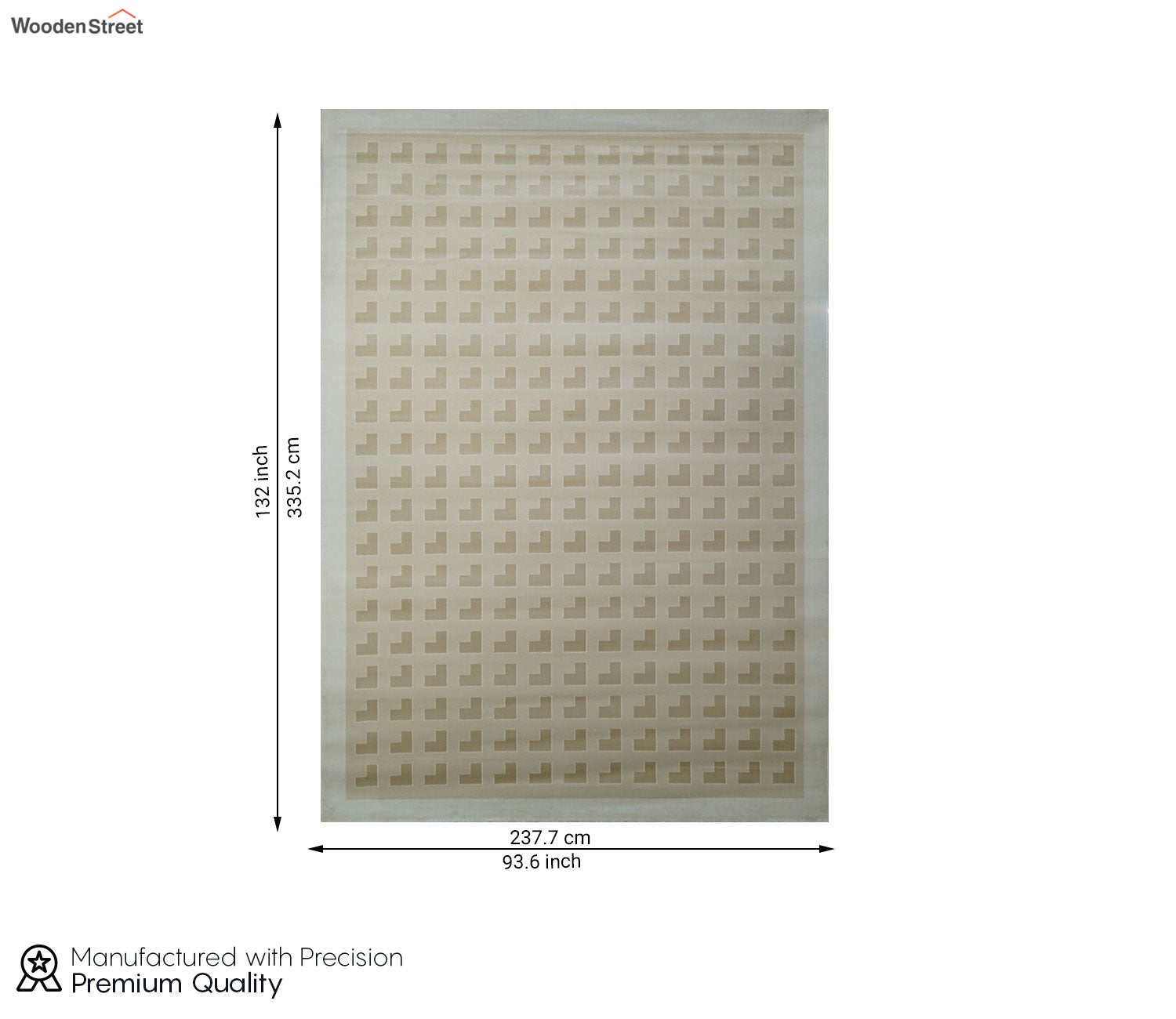 Bricka White and Beige Checkered Carpet  (11 x 7.8 Feet)
