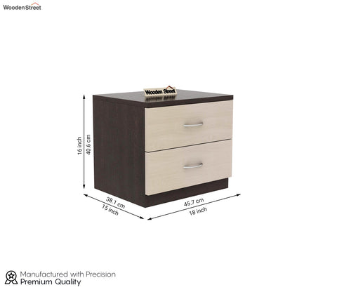 Carmen Bed Side Table (Flowery Wenge - Ice Beech Finish)
