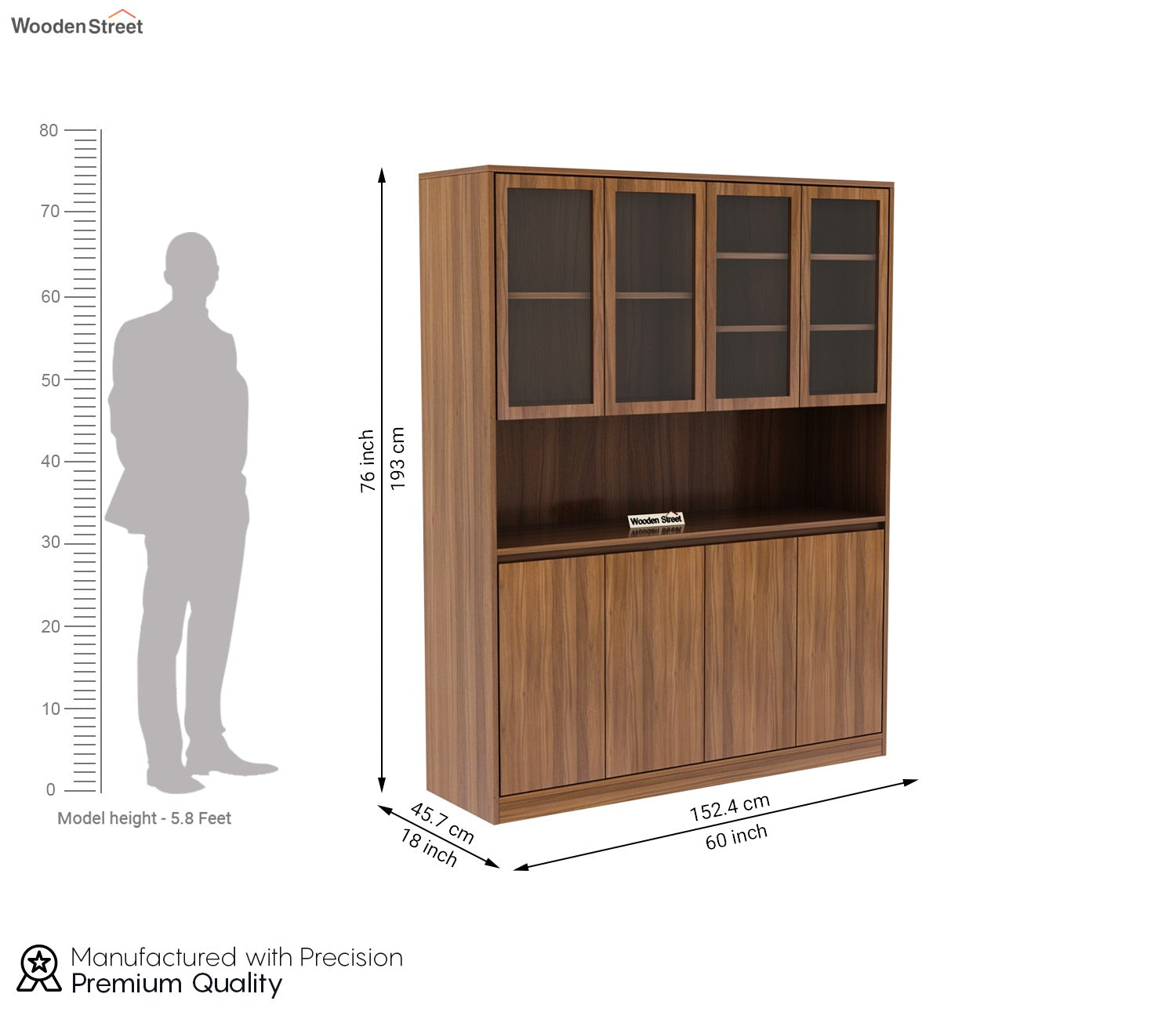 Greyson Kitchen Cabinet (Exotic Teak Finish)