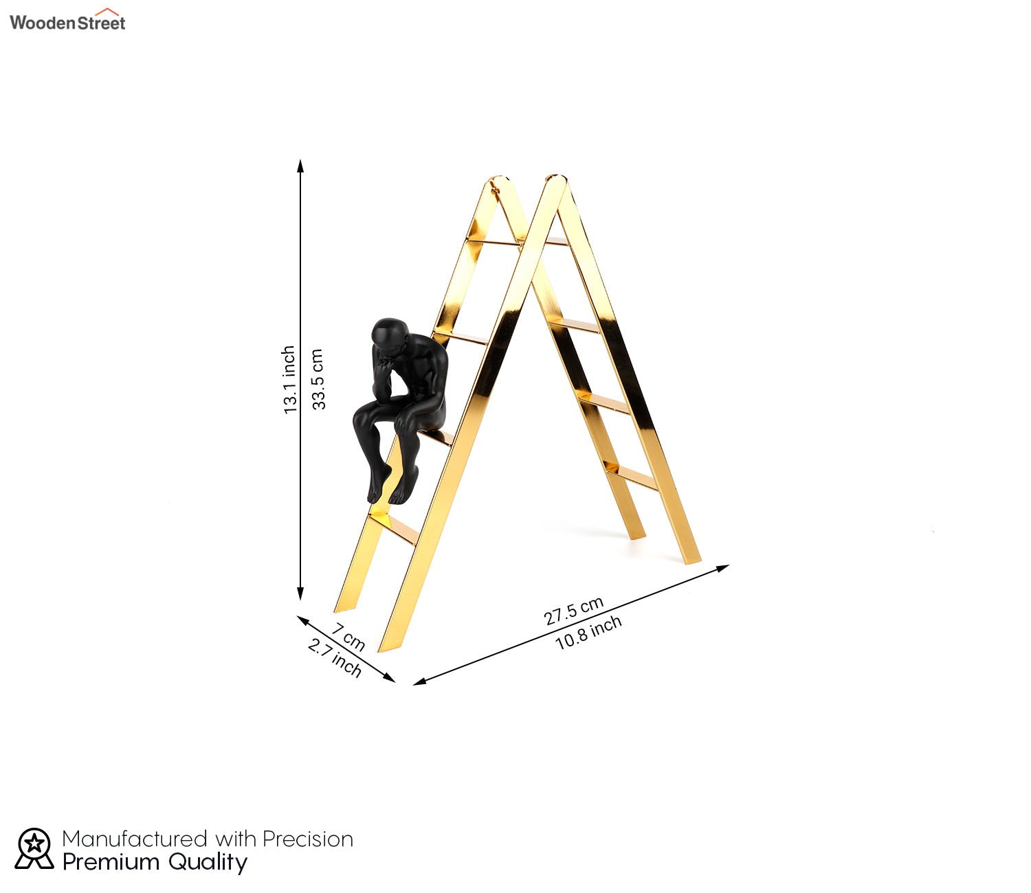 Black Human on a Staircase Figurine