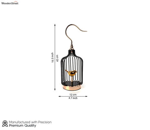Sleek Cage Console Table Decor (S, Black)