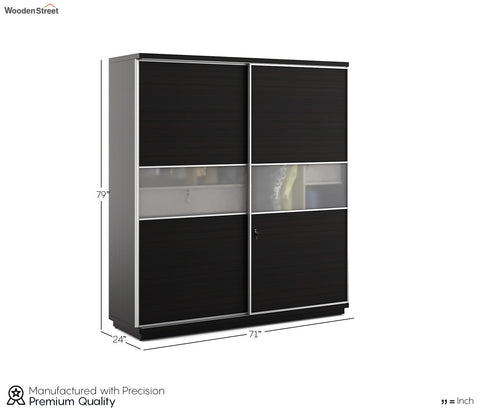 Kosmo Universal 2 Door Sliding Wardrobe (Flowery Wenge Finish)