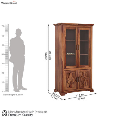 Martin Double Door Crockery Unit (Honey Finish)