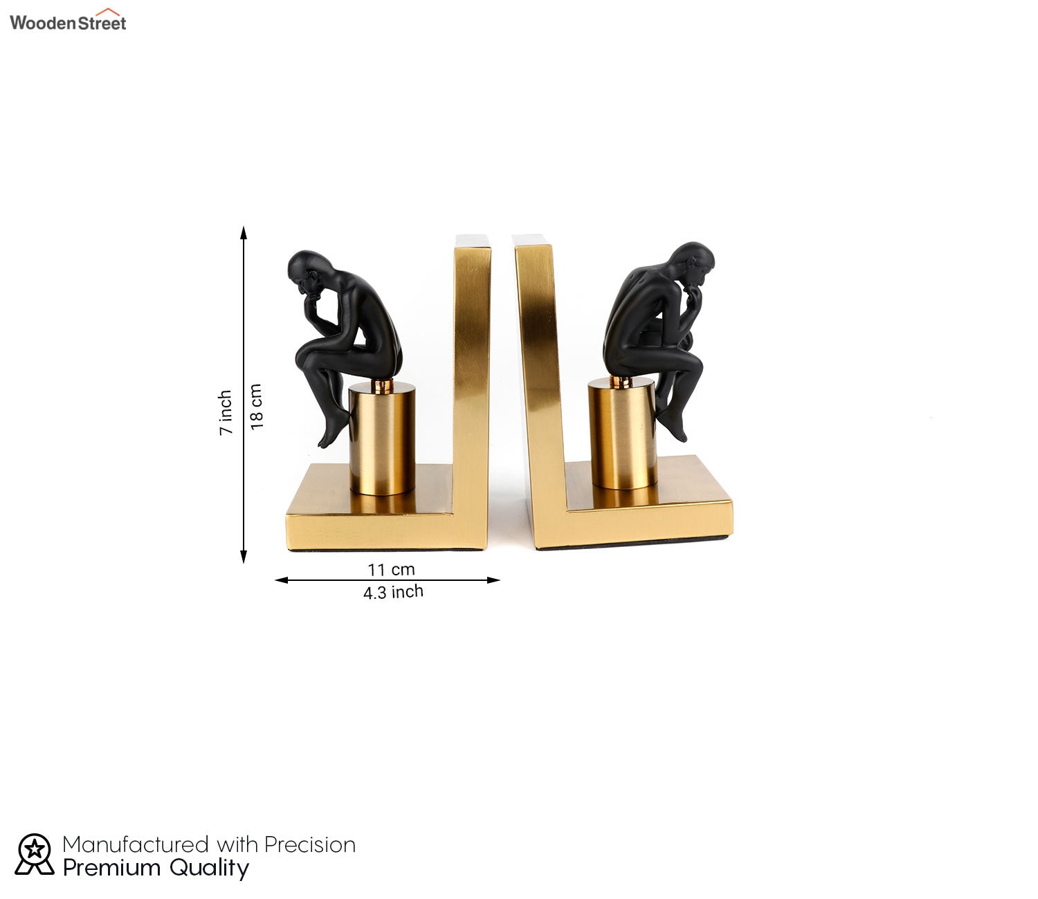 Enigmatic Black And Gold Book End