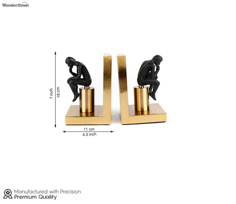 Enigmatic Black And Gold Book End
