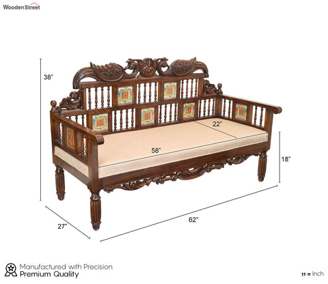 Mallika Takth in Teakwood with Walnut Finish