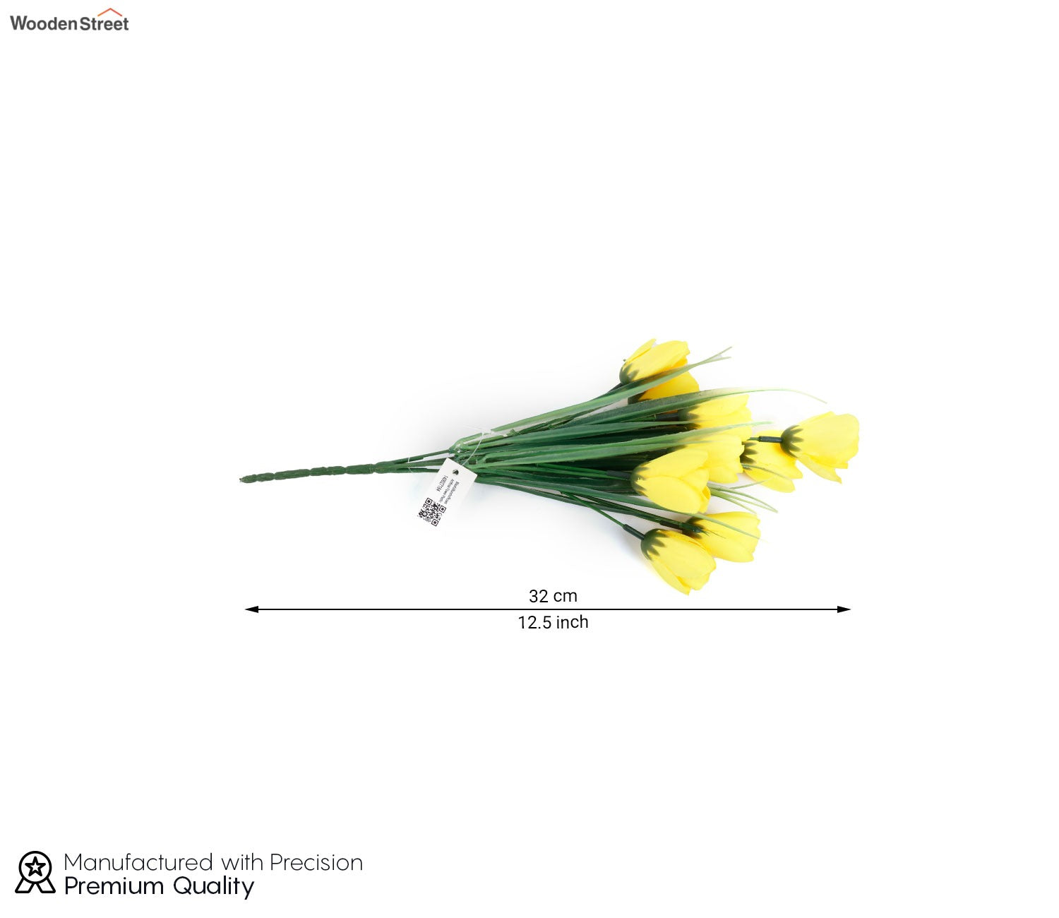 Blissful Bunch Of Roses Artificial Flower- Set Of 5 (Yellow)