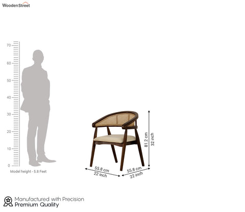 Alexia Curved Arm Chair with Cane (Walnut Finish)