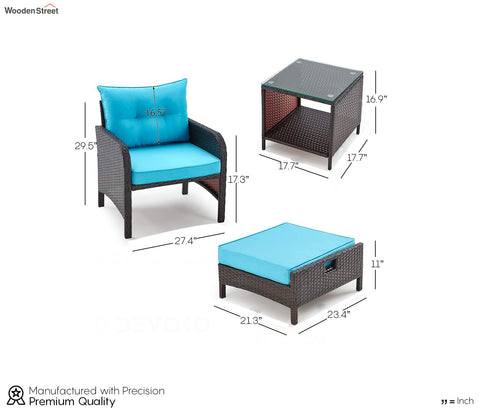 Brown Color Set of 5 Outdoor Furniture Set