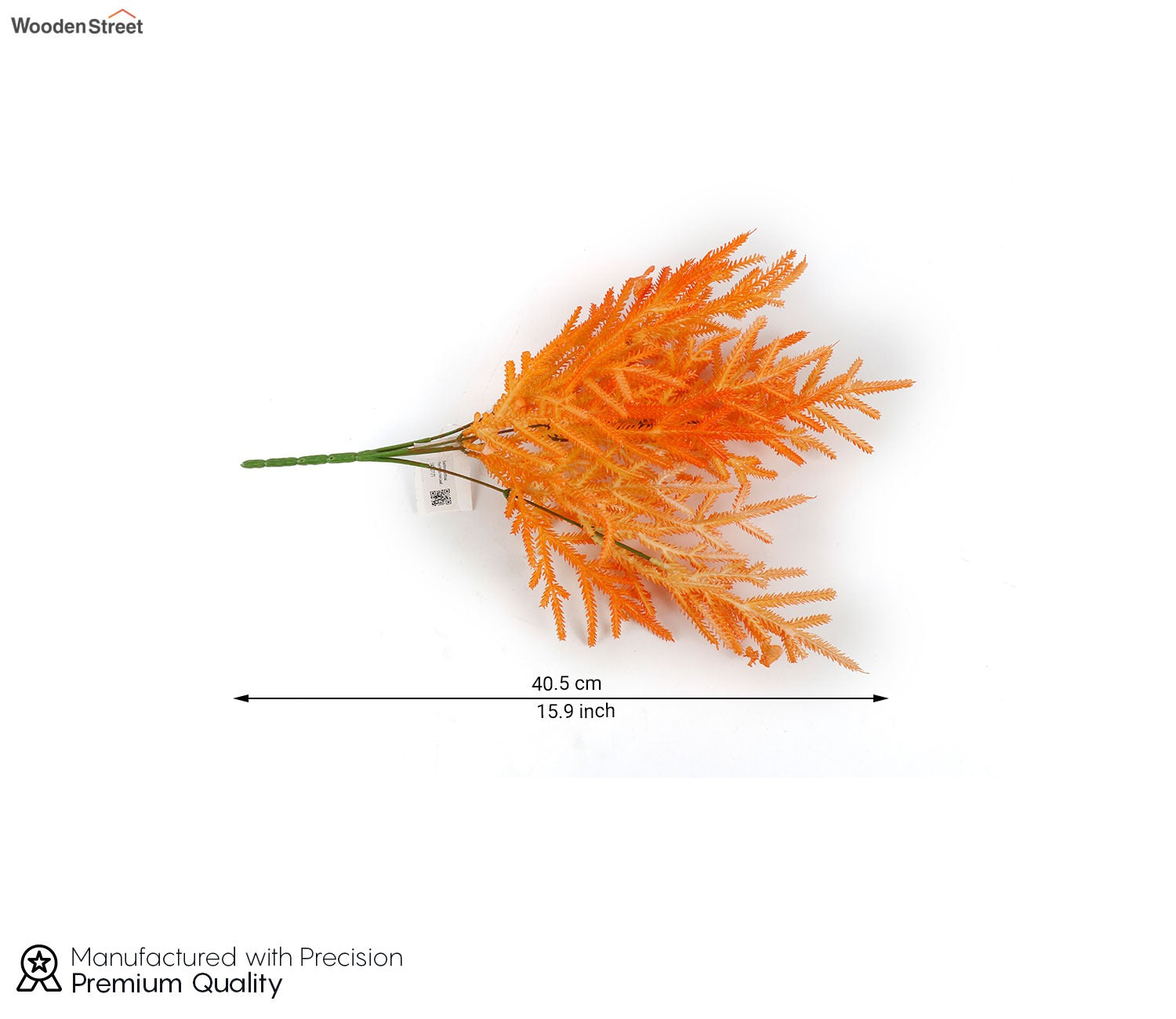 Ever Bloom Artificial Plant Plastic Iron Leaf Plastic Set of 2 (Orange)