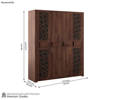 Kosmo Artisan 4 Door Engineer Wood Wardrobe