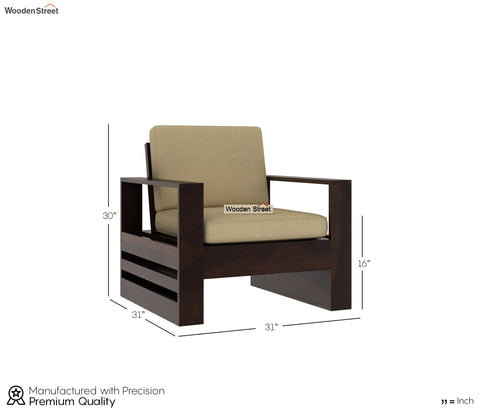 Winster 1 Seater Wooden Sofa (Walnut Irish Cream)