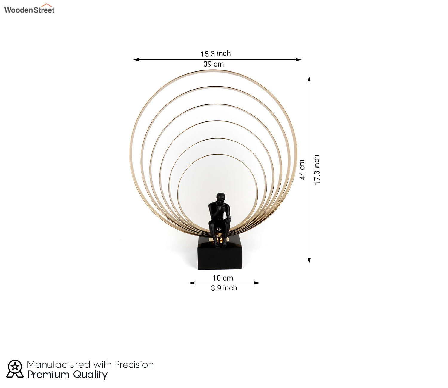 Golory Black Human Table Showpiece