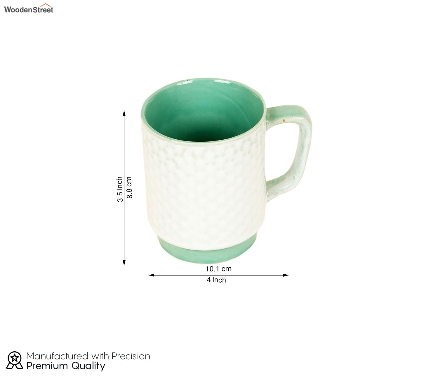 White Pearl Ceramic Tea Cups (Set of 6)