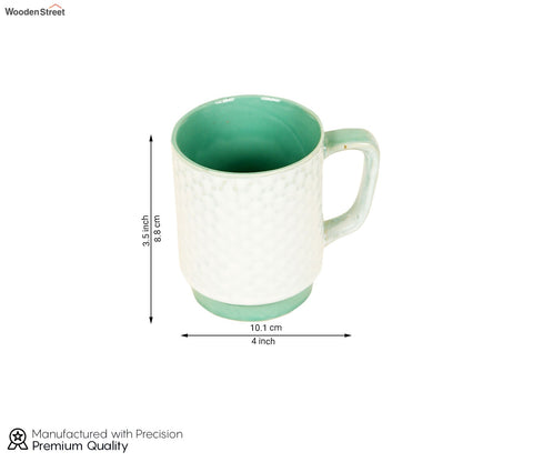 White Pearl Ceramic Tea Cups (Set of 6)
