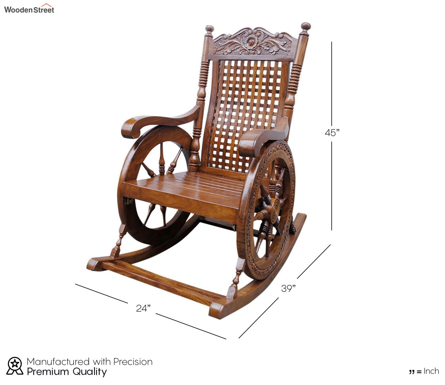 Xavier Hand Carved Wooden Rocking Chair