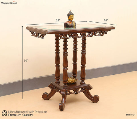 Kama Console Table in Teakwood with Walnut Finish