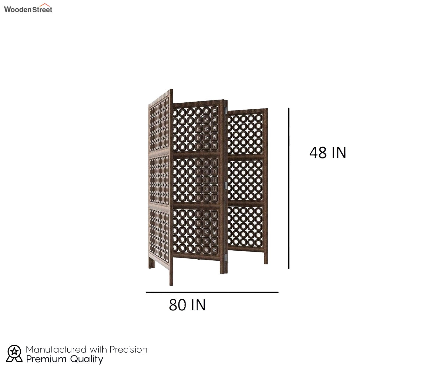 Esma 4 Panel Carved Wooden Partition