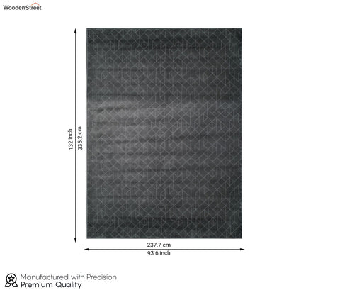 Azalia Grey Geometrical Carpet (11 x 7.8 Feet)