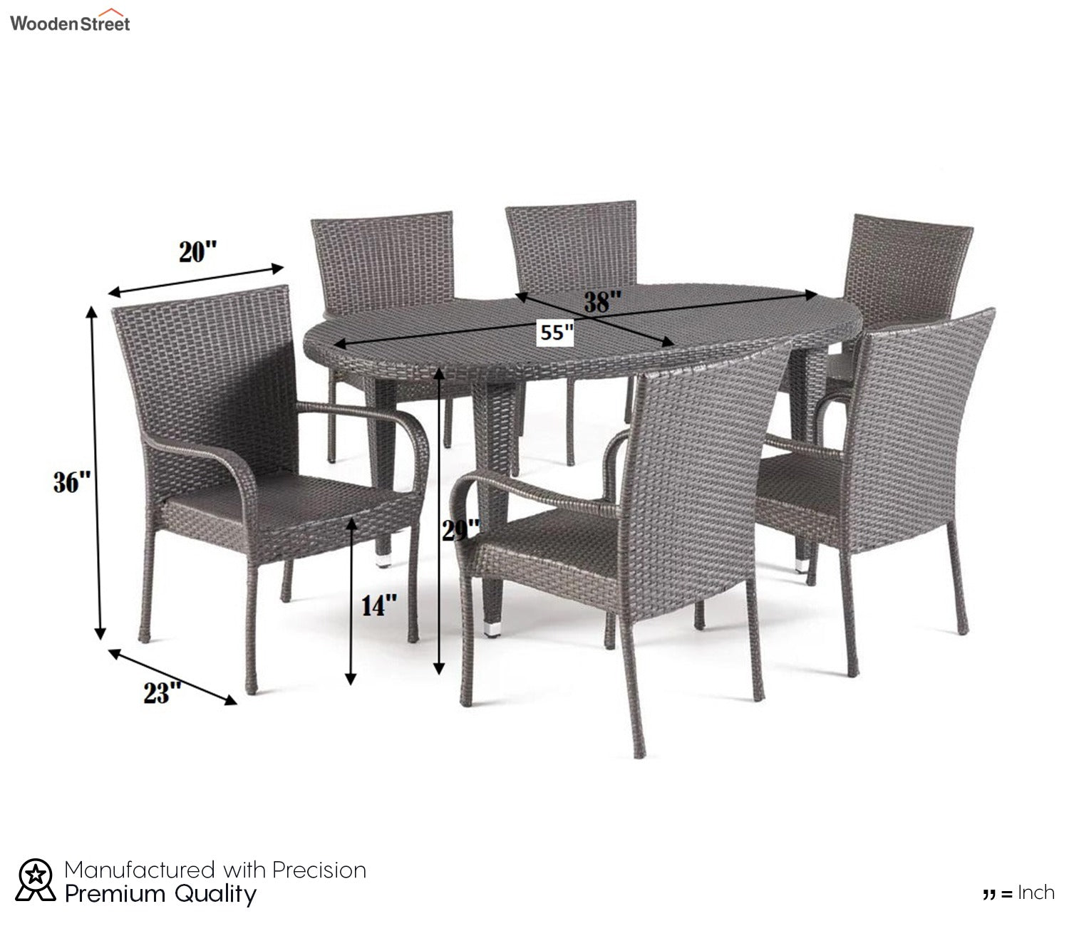 Dark Brown Rattan And Wicker Outdoor Dinning Patio Set