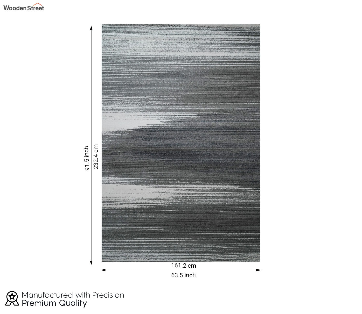 Mersey Grey Abstract Carpet (7.5 x 5 Feet)
