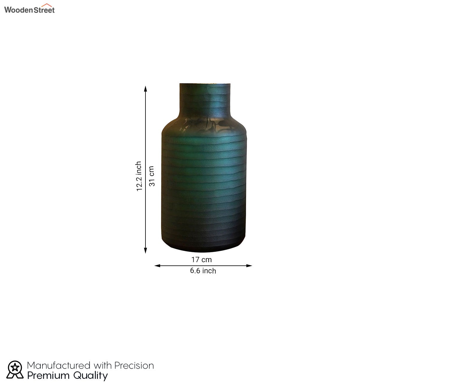 Whimsy Hollow Green Glass Vase