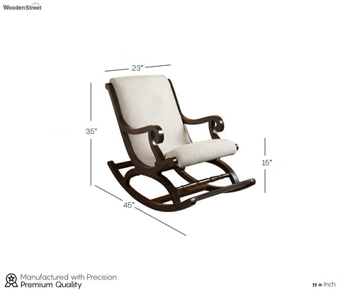 Liam Hand Carved Wooden Rocking Chair (Natural Brown)