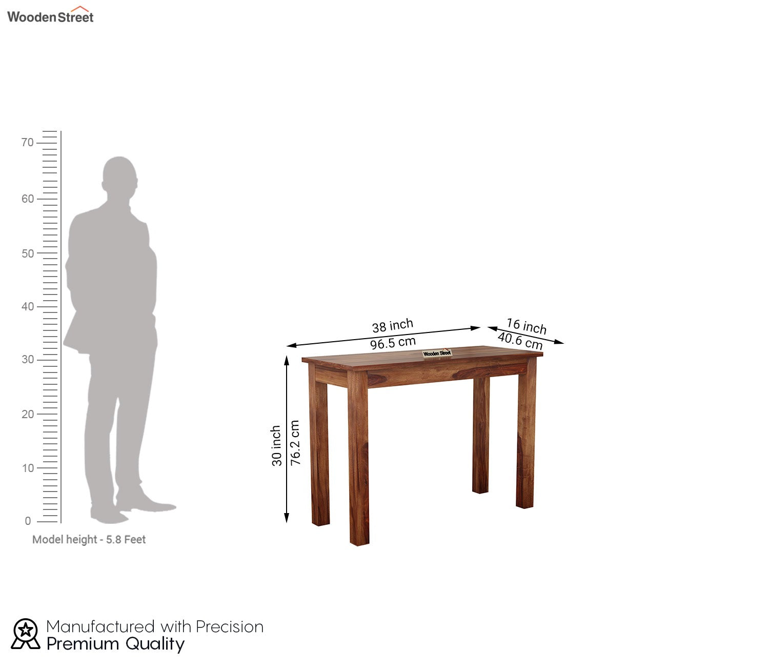 Optima Sheesham Wood Study Table (Honey Finish)