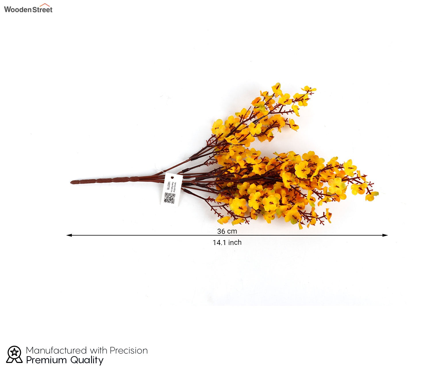 Harmony Gypsophila Artificial Flower- Set Of 5 (Orange)