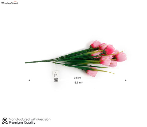 Blissful Bunch Of Roses Artificial Flower- Set Of 5 (Pink)