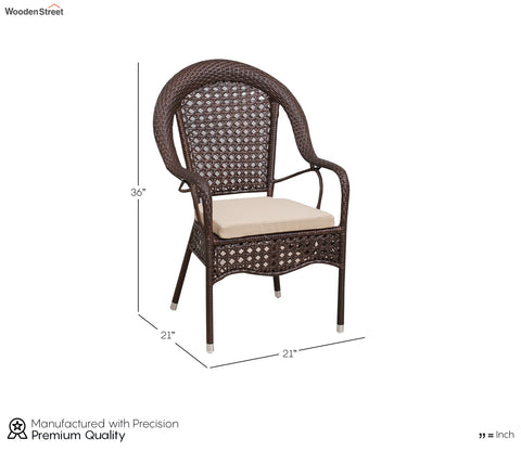 Rattan And Wicker 2 Seater Set With Table Set (Brown)
