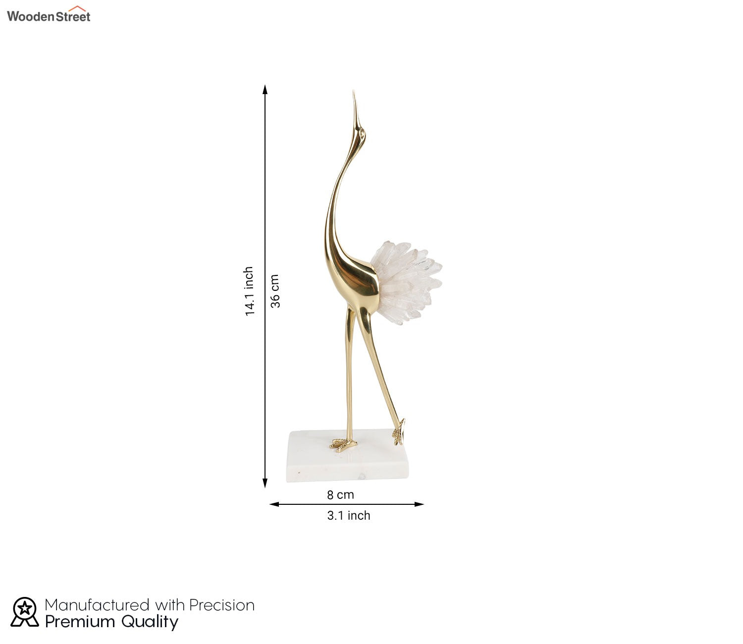 White Wonders Crane Table Decor Figurine (L, White)