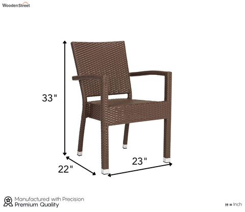 Dark Brown Rattan And Wicker Patio Chair (Set Of 2)