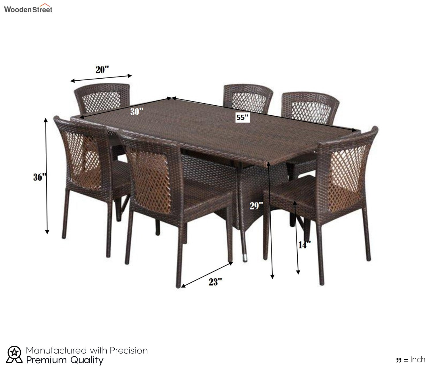 Dark Brown Rattan And Wicker Outdoor Dinning Set