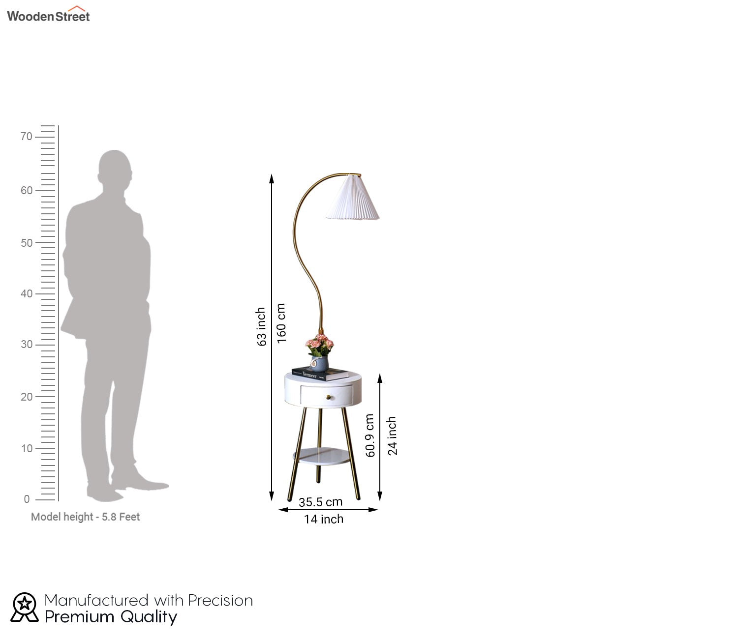 Kingsley Shelf Golden Floor Lamp