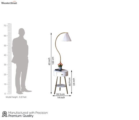 Kingsley Shelf Golden Floor Lamp
